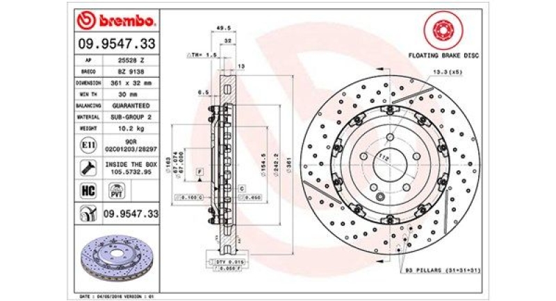 2x MAGNETI MARELLI Bremsscheibe TWO-PIECE FLOATING DISCS LINE