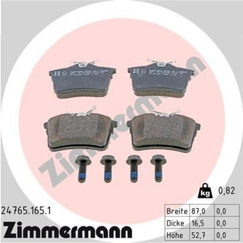 ZIMMERMANN Brake Pad Set, disc brake