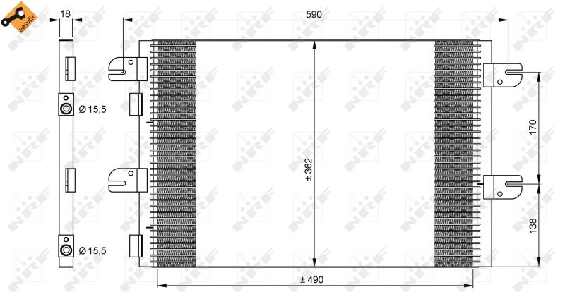 NRF Kondensator, Klimaanlage EASY FIT 35792