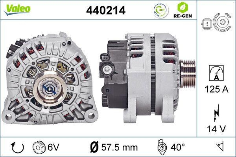 VALEO Alternator VALEO RE-GEN REMANUFACTURED