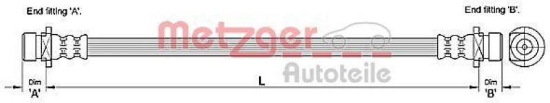 METZGER Bremsschlauch 4110183