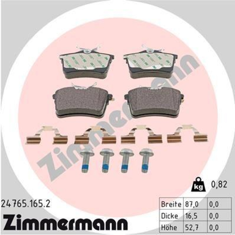 ZIMMERMANN Brake Pad Set, disc brake