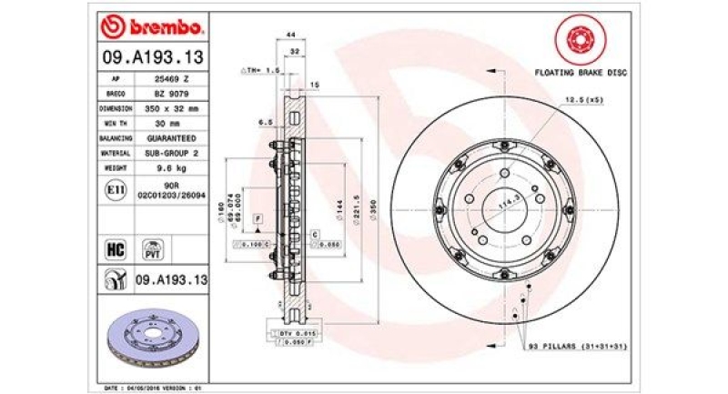2x MAGNETI MARELLI Bremsscheibe TWO-PIECE FLOATING DISCS LINE