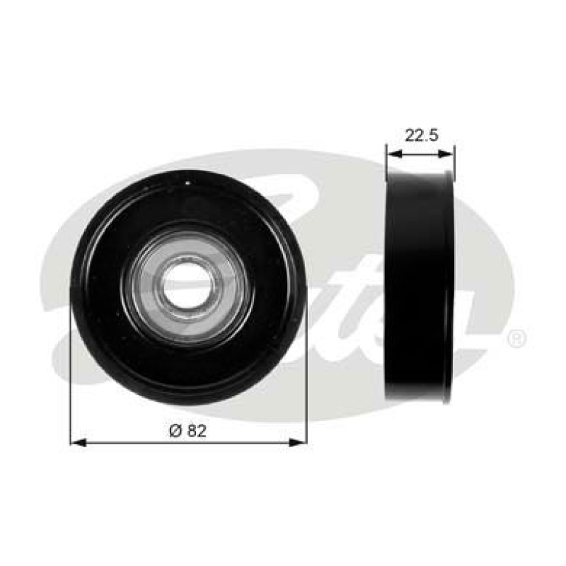 GATES Tensioner Pulley, V-ribbed belt DriveAlign®