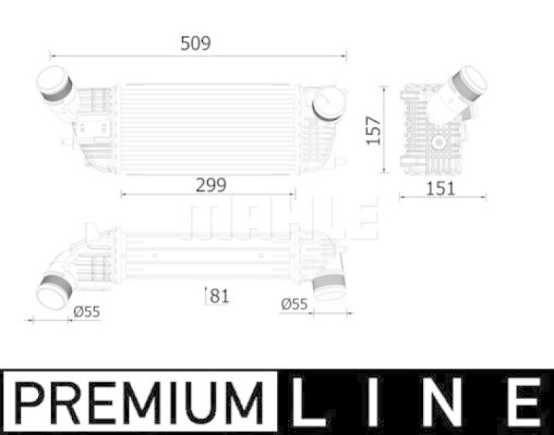 MAHLE Ladeluftkühler BEHR *** PREMIUM LINE ***