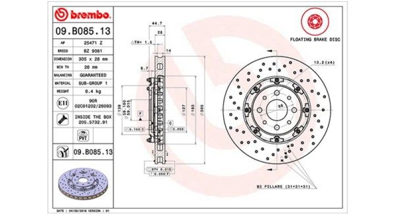 2x MAGNETI MARELLI Bremsscheibe TWO-PIECE FLOATING DISCS LINE