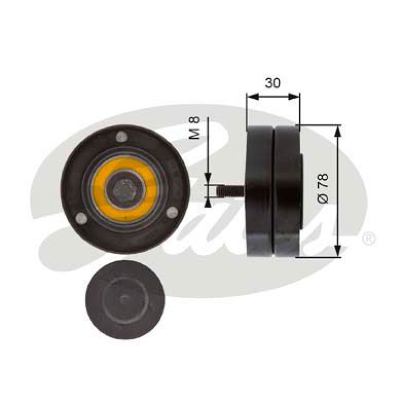 GATES Deflection/Guide Pulley, V-ribbed belt DriveAlign®