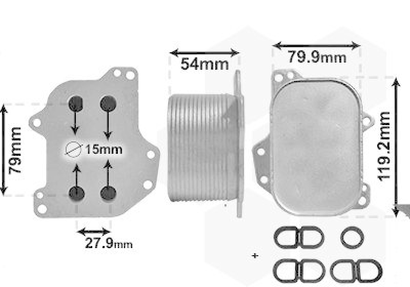 VAN WEZEL Oil Cooler, engine oil *** IR PLUS ***