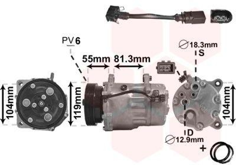 VAN WEZEL Kompressor, Klimaanlage *** IR PLUS ***