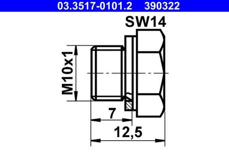 ATE Screw Plug, brake master cylinder