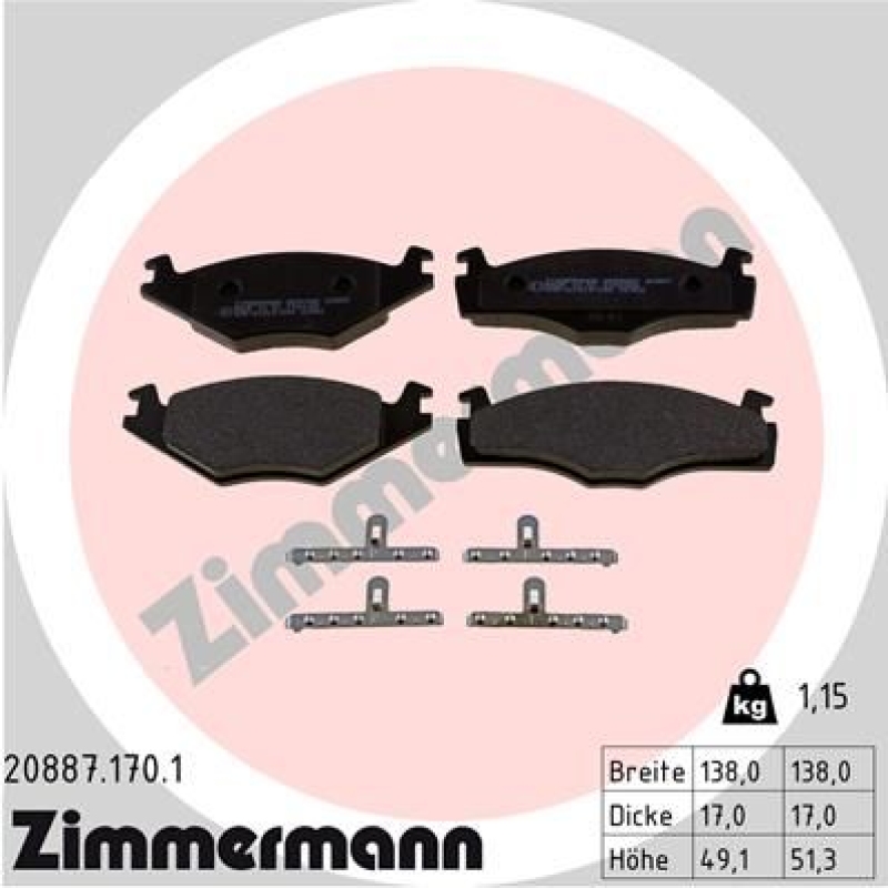 2x ZIMMERMANN Bremsscheiben Ø239mm + Beläge Vorne passend für VW Polo II 86C 80