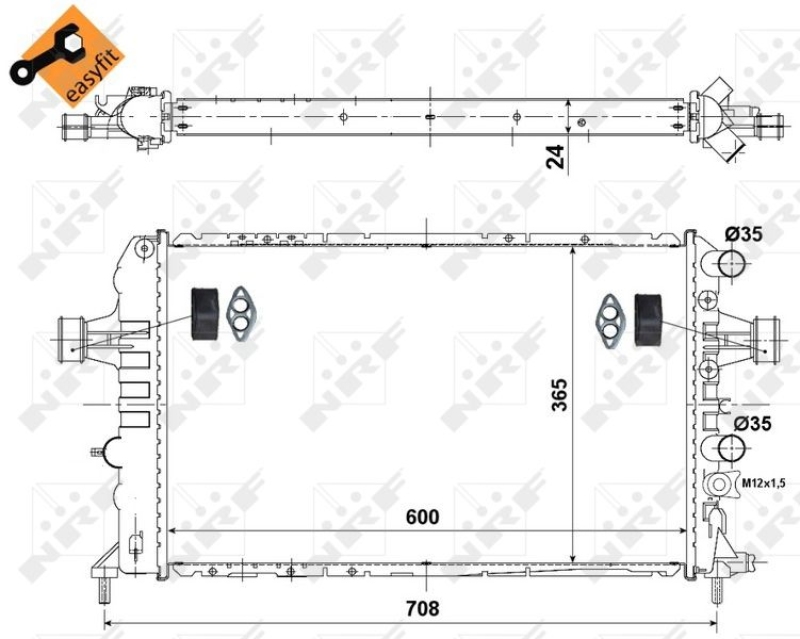 NRF Kühler, Motorkühlung EASY FIT