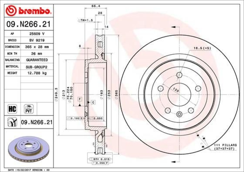 2x BREMBO Bremsscheibe PRIME LINE - UV Coated