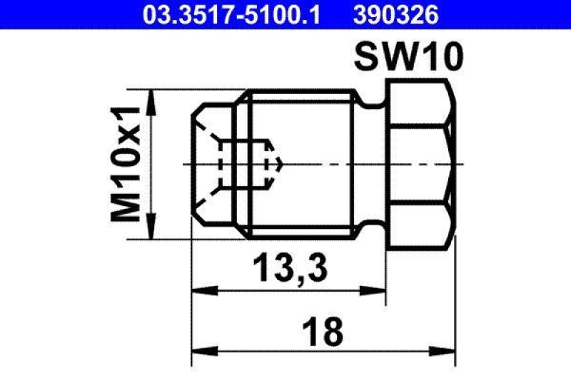 ATE Screw Plug, brake master cylinder