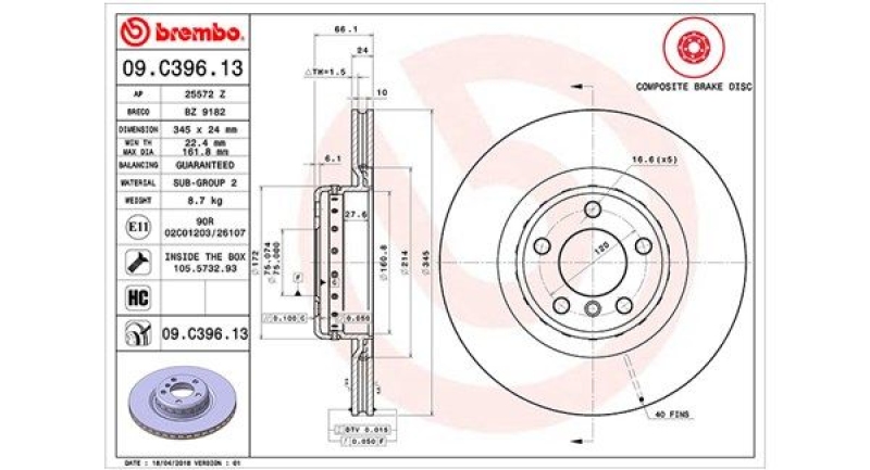 2x MAGNETI MARELLI Bremsscheibe