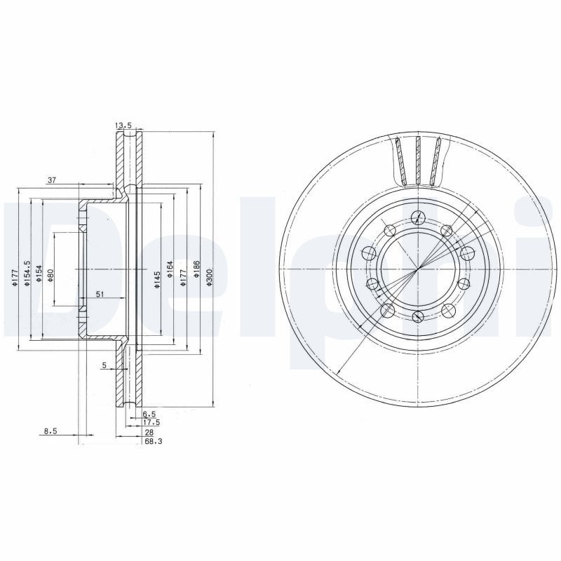 2x DELPHI Bremsscheibe