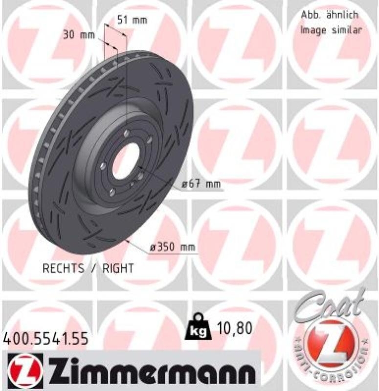 1x ZIMMERMANN Bremsscheibe BLACK Z