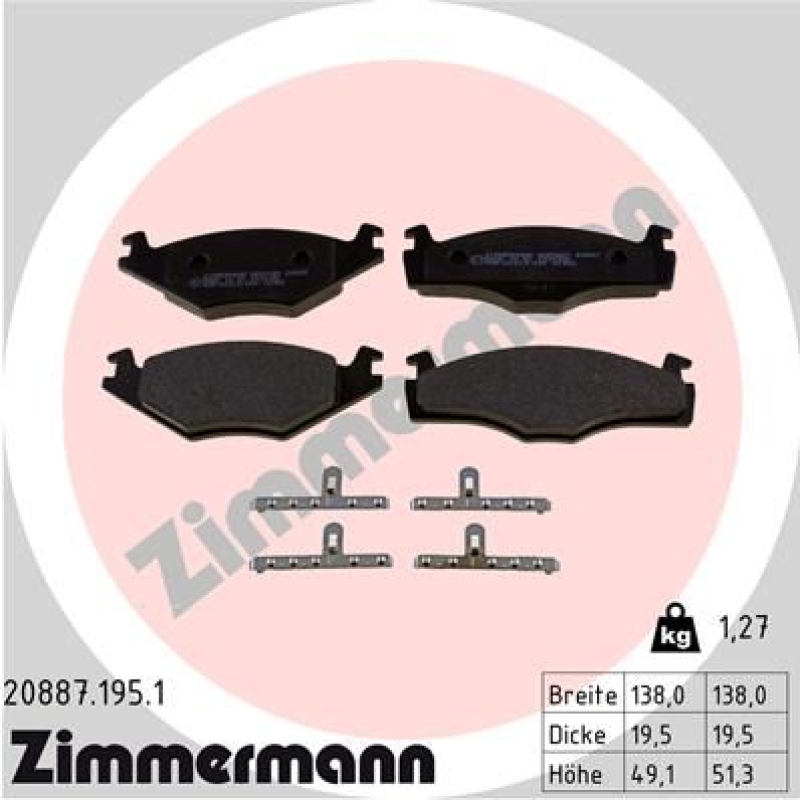 ZIMMERMANN Brake Pad Set, disc brake