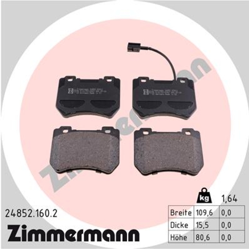 ZIMMERMANN Brake Pad Set, disc brake