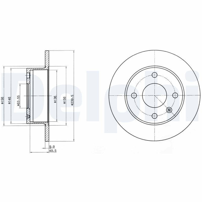 2x DELPHI Bremsscheibe BG2376