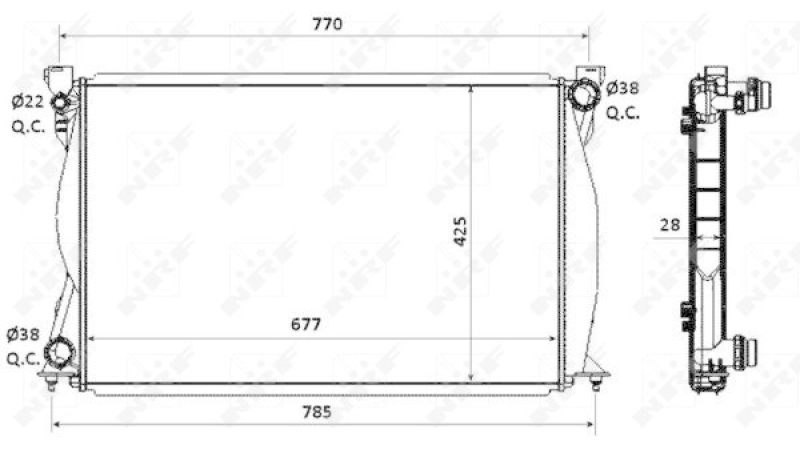 NRF Radiator, engine cooling EASY FIT