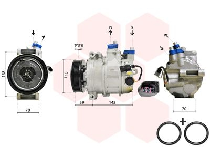 VAN WEZEL Kompressor, Klimaanlage *** IR PLUS ***