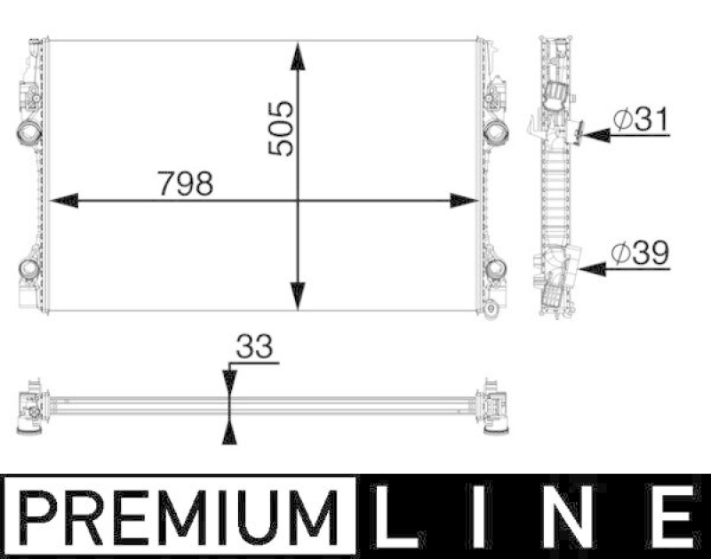 MAHLE K&uuml;hler, Motork&uuml;hlung BEHR *** PREMIUM LINE *** CR 1163 000P