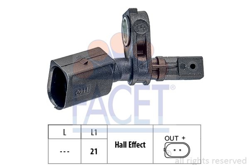 FACET Sensor, wheel speed Made in Italy - OE Equivalent