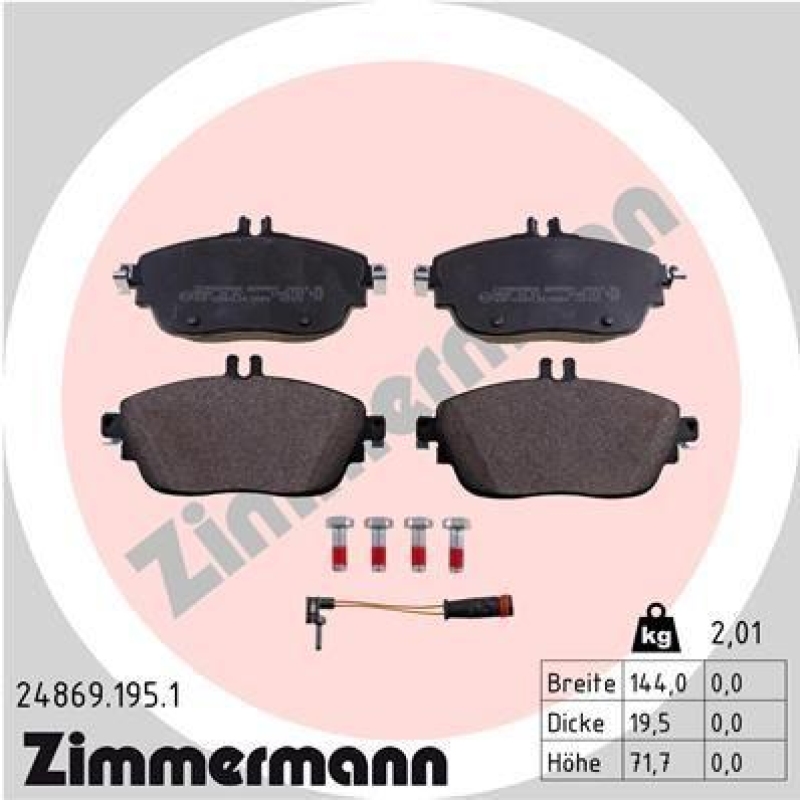 ZIMMERMANN Brake Pad Set, disc brake