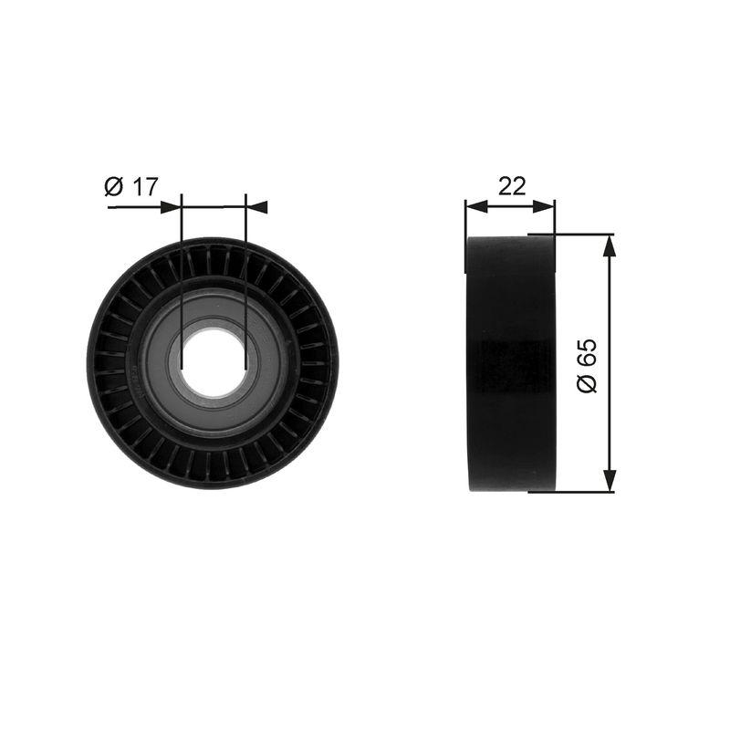 GATES Umlenk-/Führungsrolle, Keilrippenriemen DriveAlign®