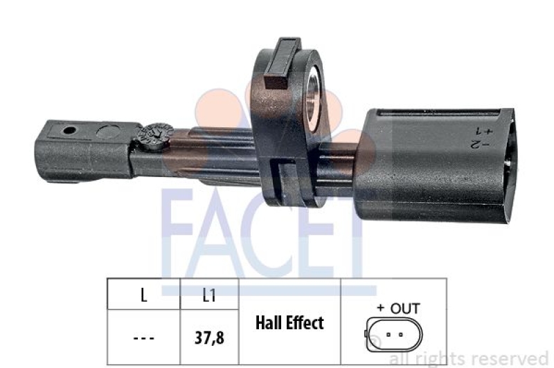 FACET Sensor, Raddrehzahl Made in Italy - OE Equivalent