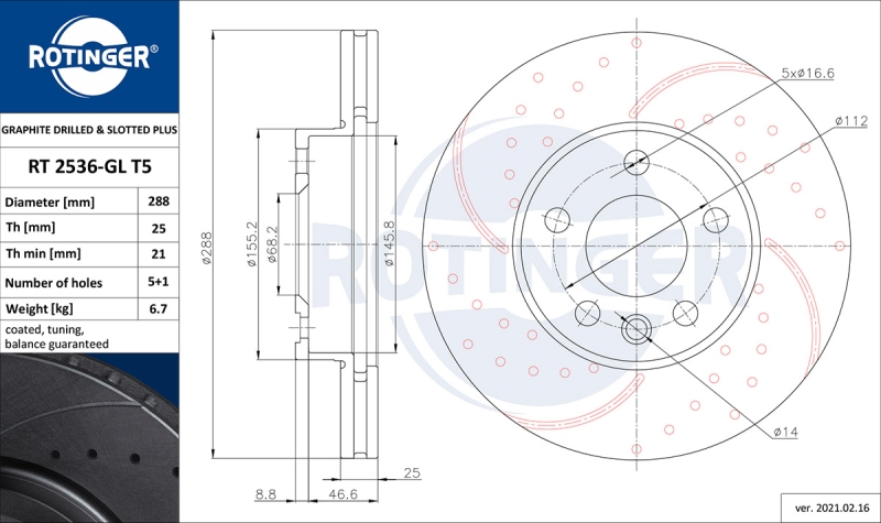 2x ROTINGER Bremsscheibe