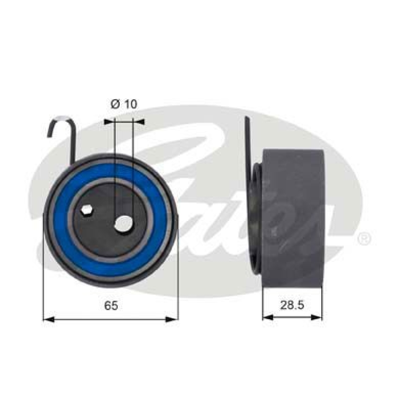 GATES Tensioner Pulley, timing belt PowerGrip®