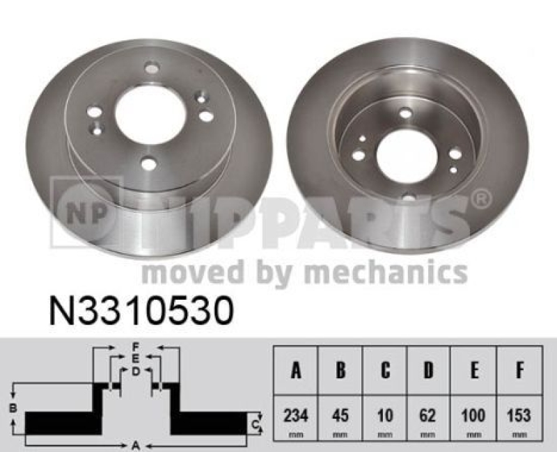 2x NIPPARTS Brake Disc