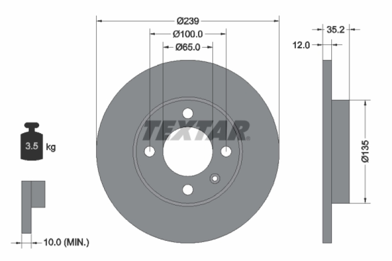 2x TEXTAR Bremsscheibe PRO 92010603