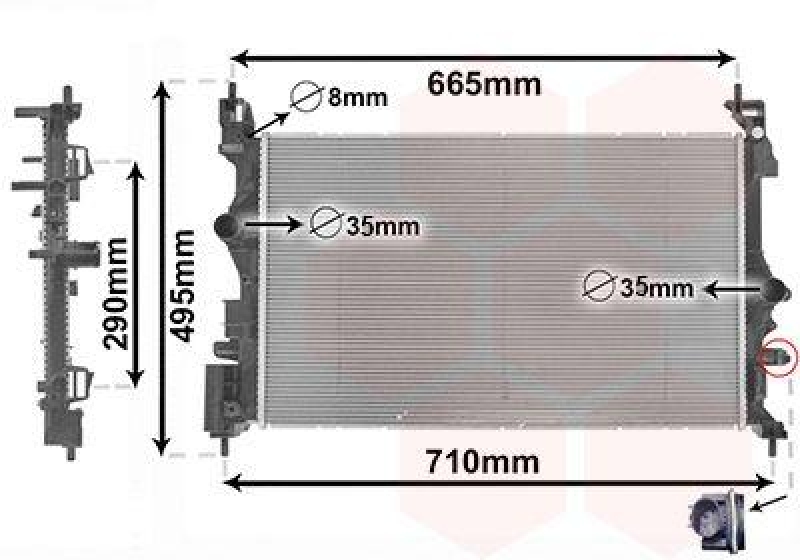 VAN WEZEL Radiator, engine cooling