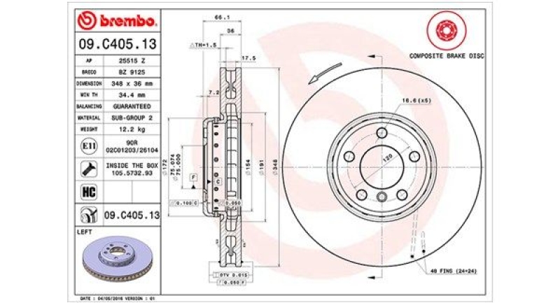 2x MAGNETI MARELLI Bremsscheibe