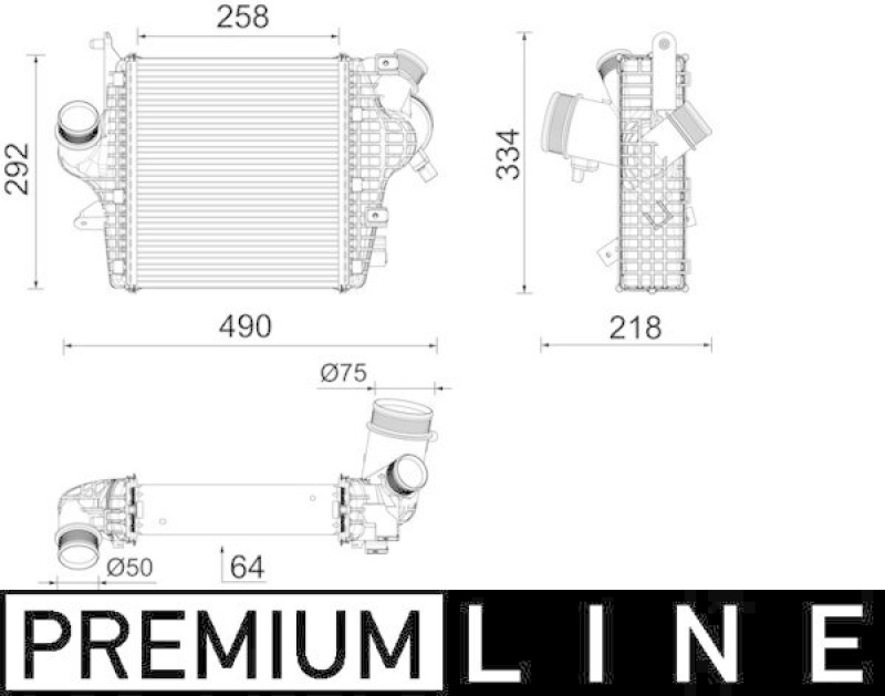 MAHLE Ladeluftkühler BEHR *** PREMIUM LINE *** CI 637 000P