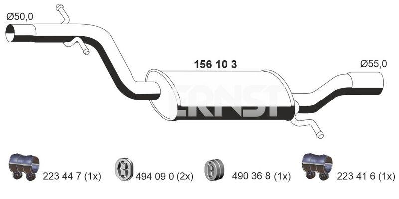 ERNST Mittelschalldämpfer