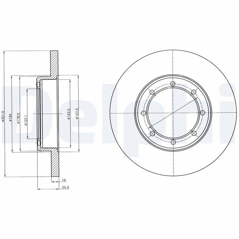 2x DELPHI Bremsscheibe