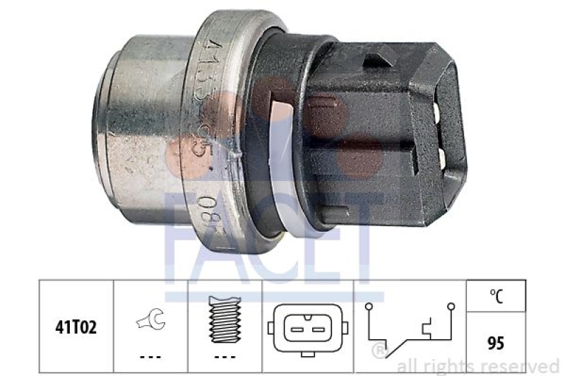 FACET Temperature Switch, coolant warning lamp Made in Italy - OE Equivalent