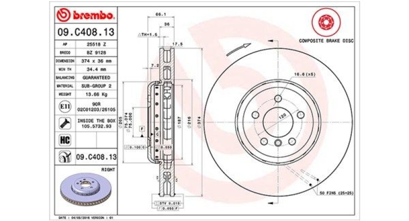 2x MAGNETI MARELLI Bremsscheibe