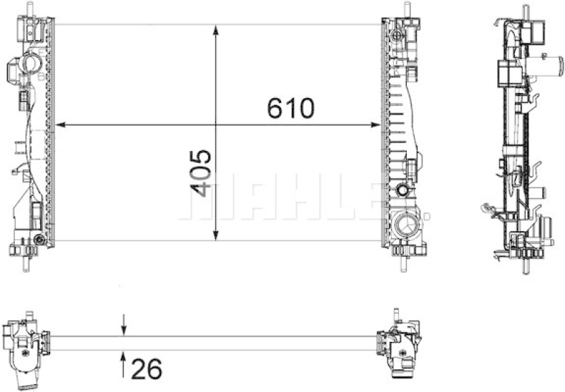 MAHLE Radiator, engine cooling BEHR *** PREMIUM LINE ***