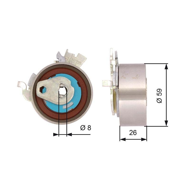 GATES Spannrolle, Zahnriemen PowerGrip™