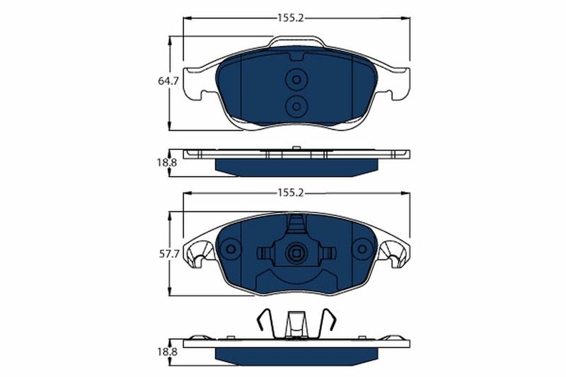 TRW Bremsbelagsatz, Scheibenbremse ELECTRIC BLUE