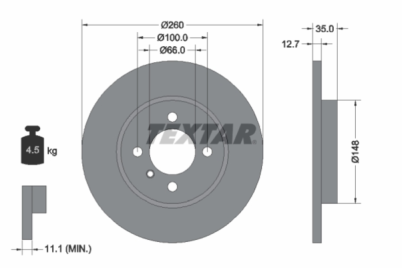 2x TEXTAR Bremsscheibe