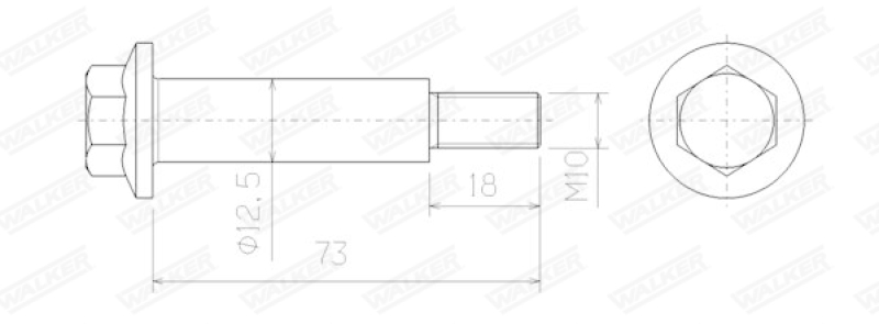 WALKER Bolt, exhaust system