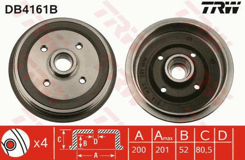 2x TRW Bremstrommel