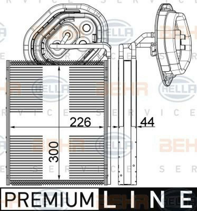 HELLA Evaporator, air conditioning BEHR HELLA SERVICE *** PREMIUM LINE ***