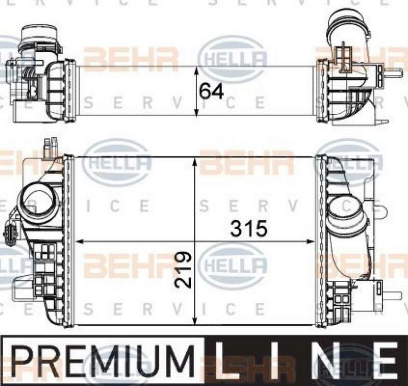 HELLA Intercooler, charger BEHR HELLA SERVICE *** PREMIUM LINE ***